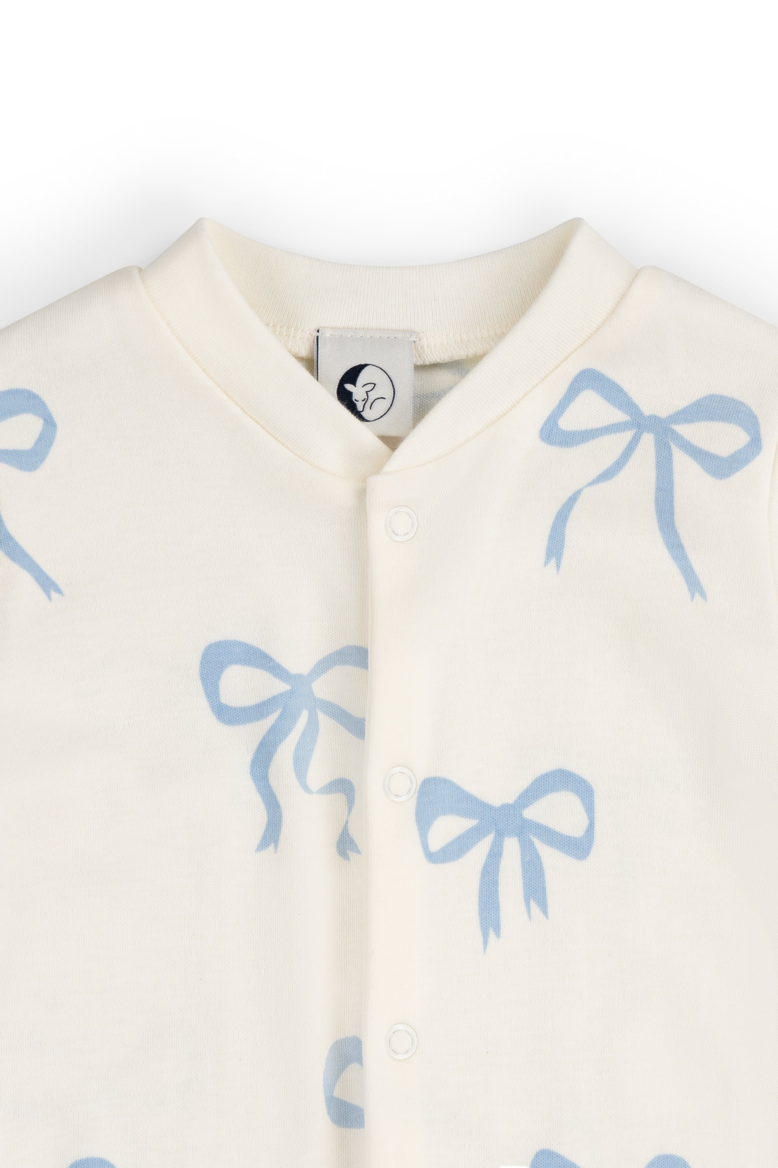 BABY SLEEPSUIT | BLUE BOWS