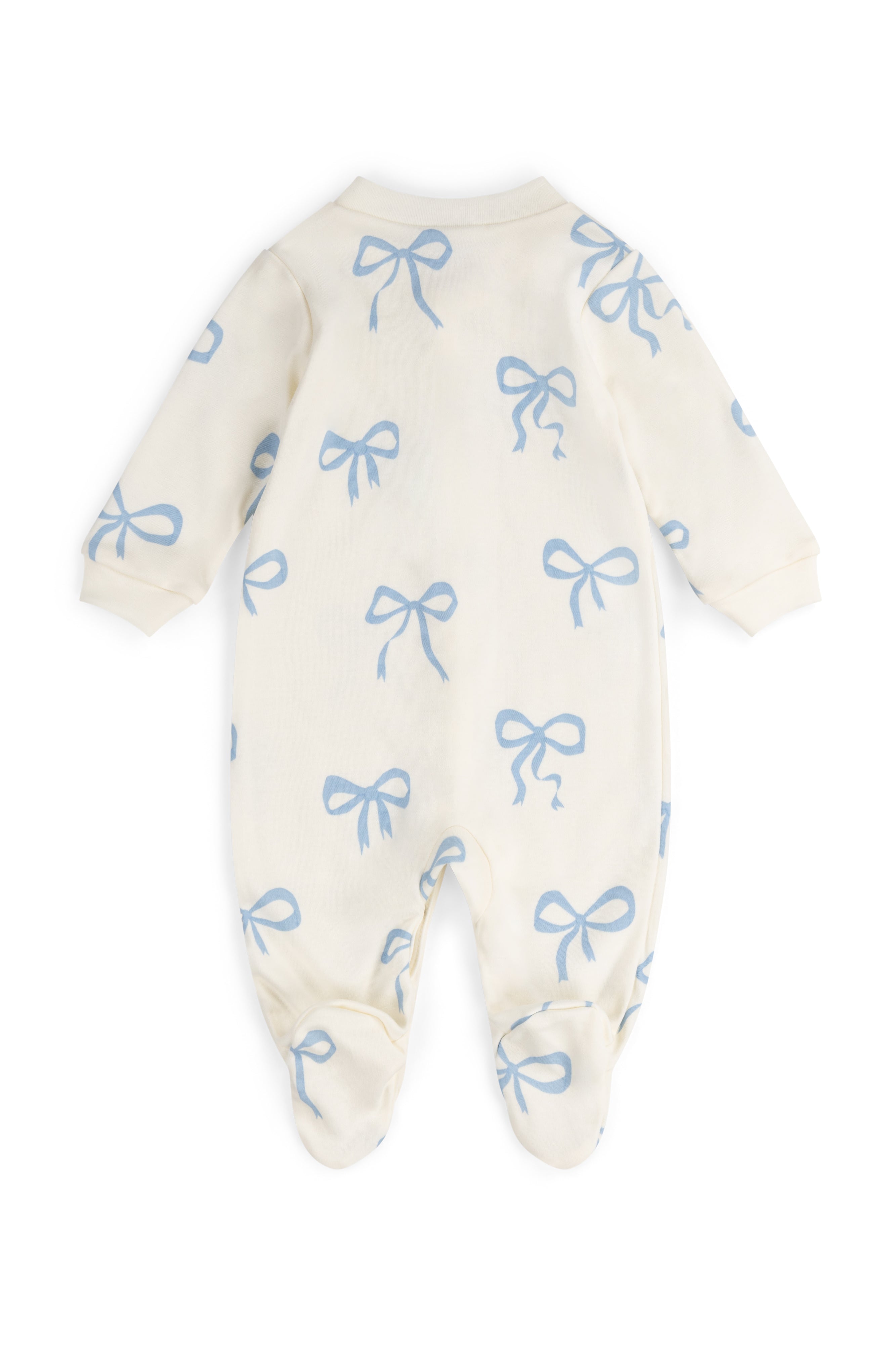 BABY SLEEPSUIT | BLUE BOWS